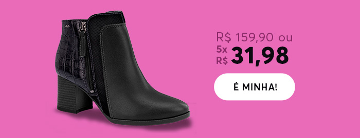 Bota Dakota Cano Curto Preta