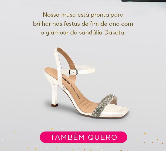 Sandália Dakota de Salto Alto Bege com Brilhos