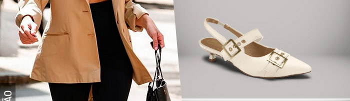 Sapato Tanara Slingback Bege