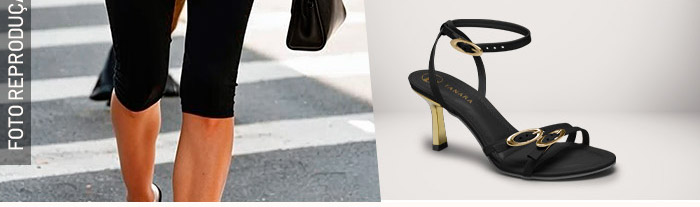 Sandália Tanara de Salto Alto Preta